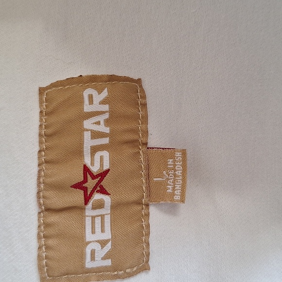 Red Star White Denim Jacket Size Large - Picture 2 of 11